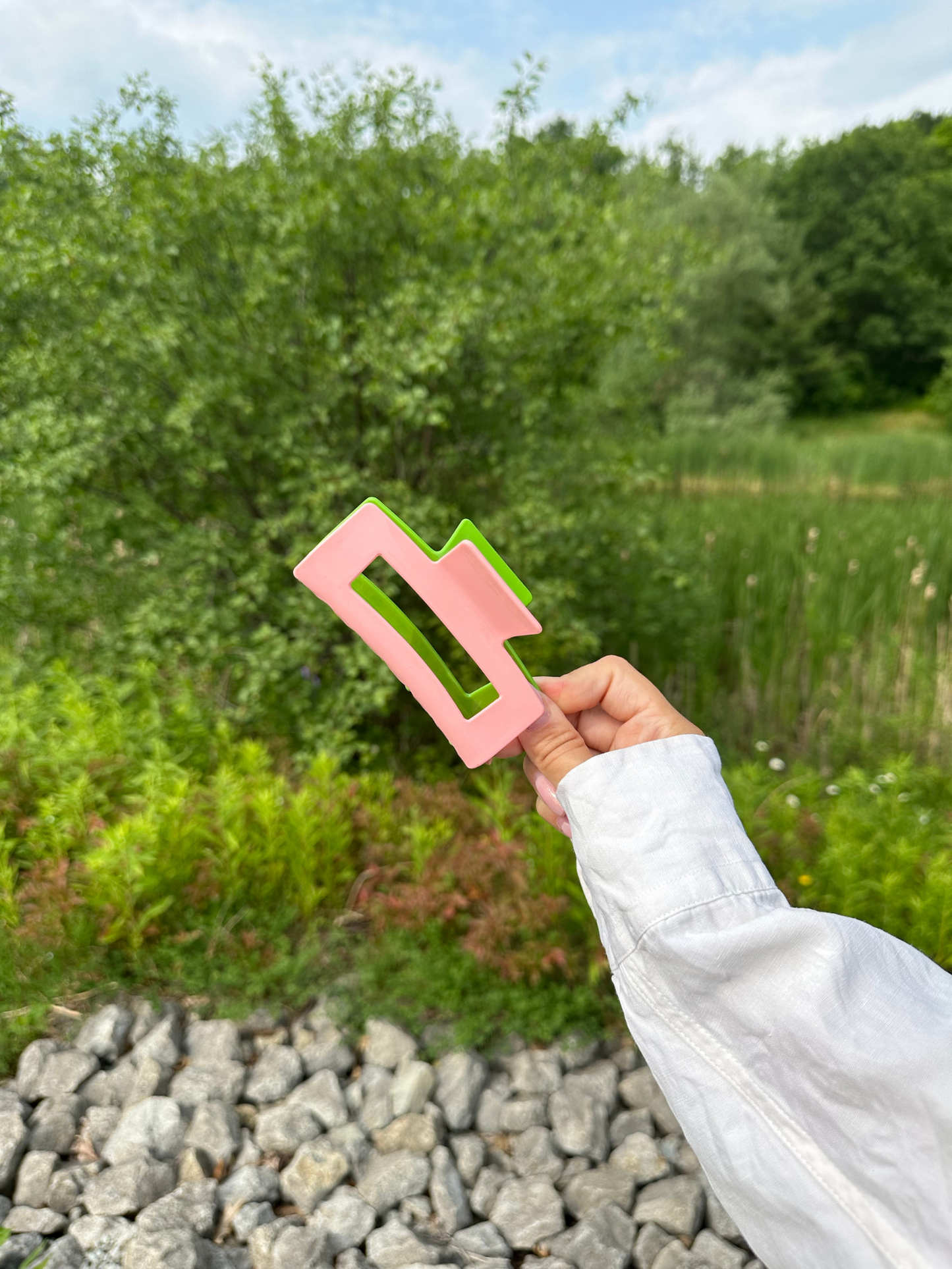 Mila Hair Clip- Pink/Green