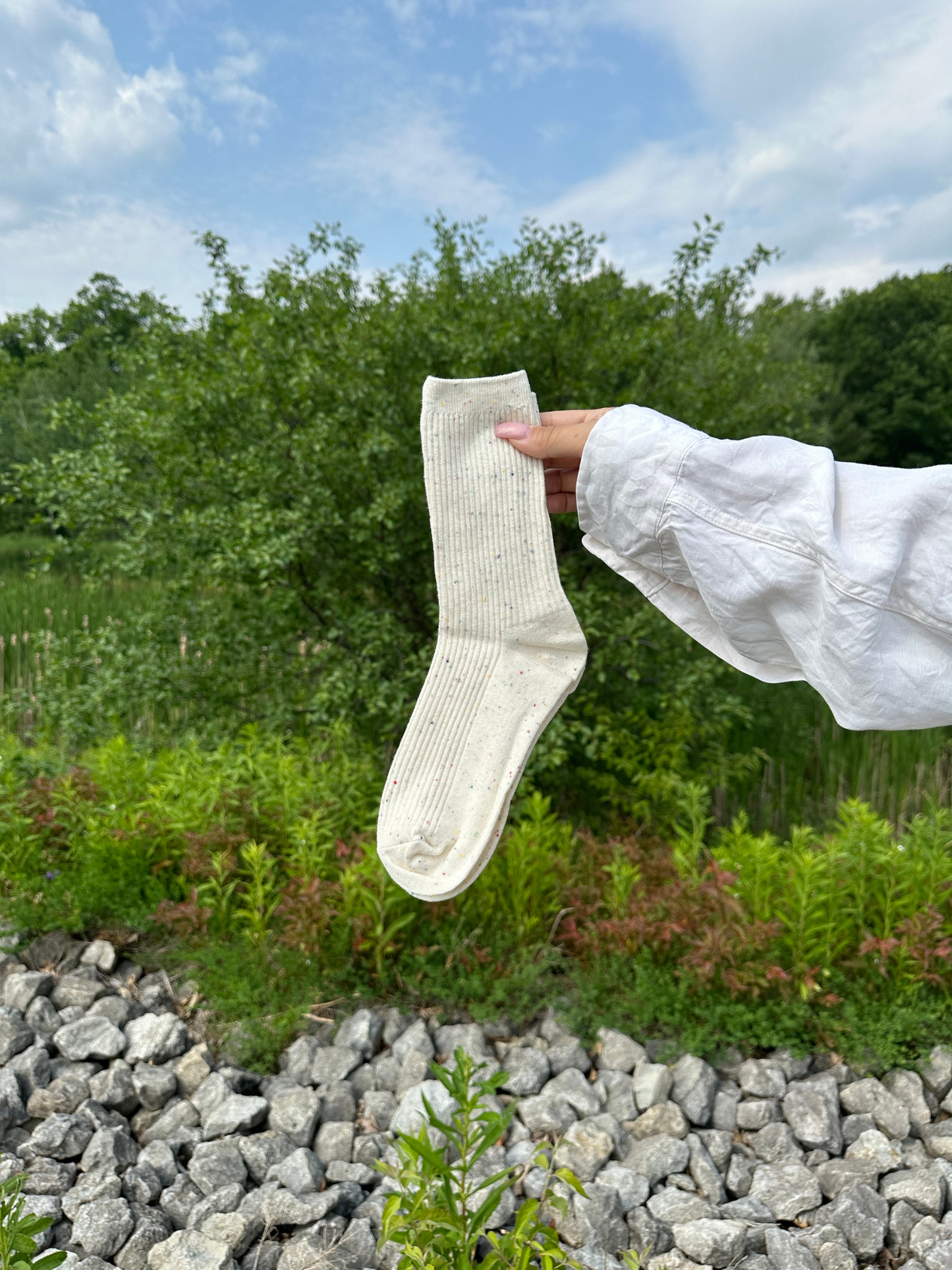 Crew Cotton Socks- Beige