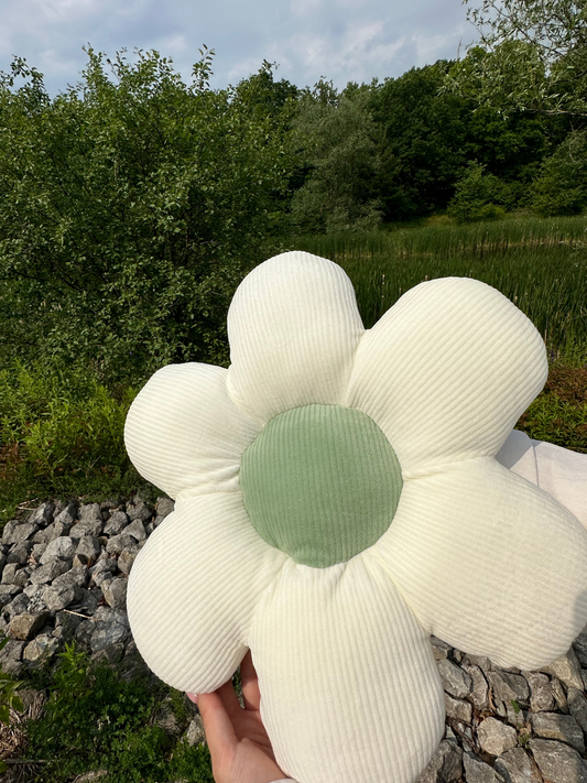 Plush Flower Pillow- Green