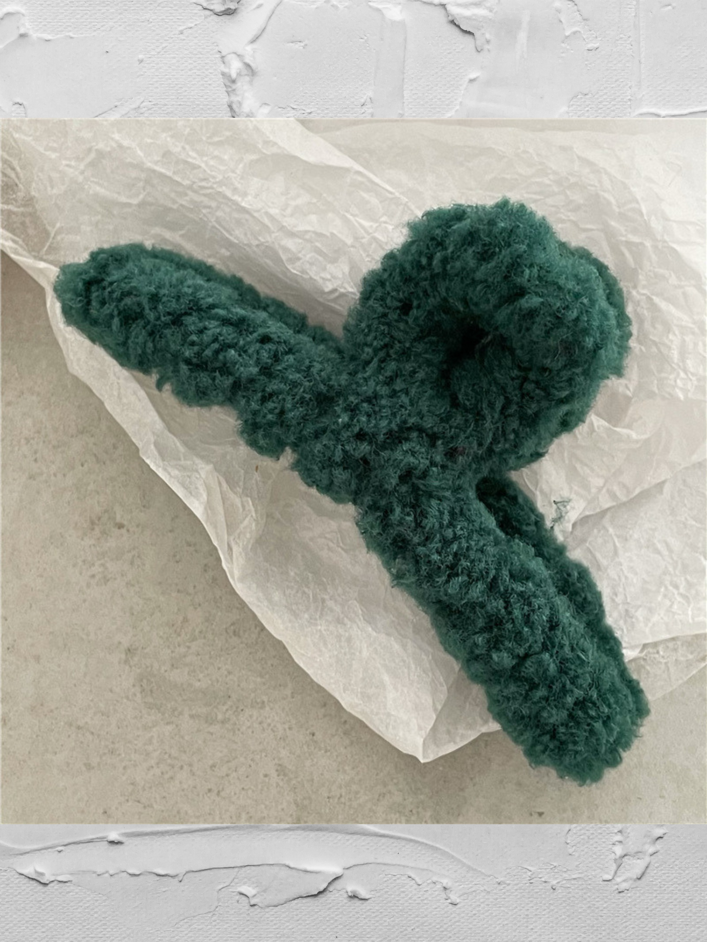 Madeline Fuzzy Hair Claw Clip- Green