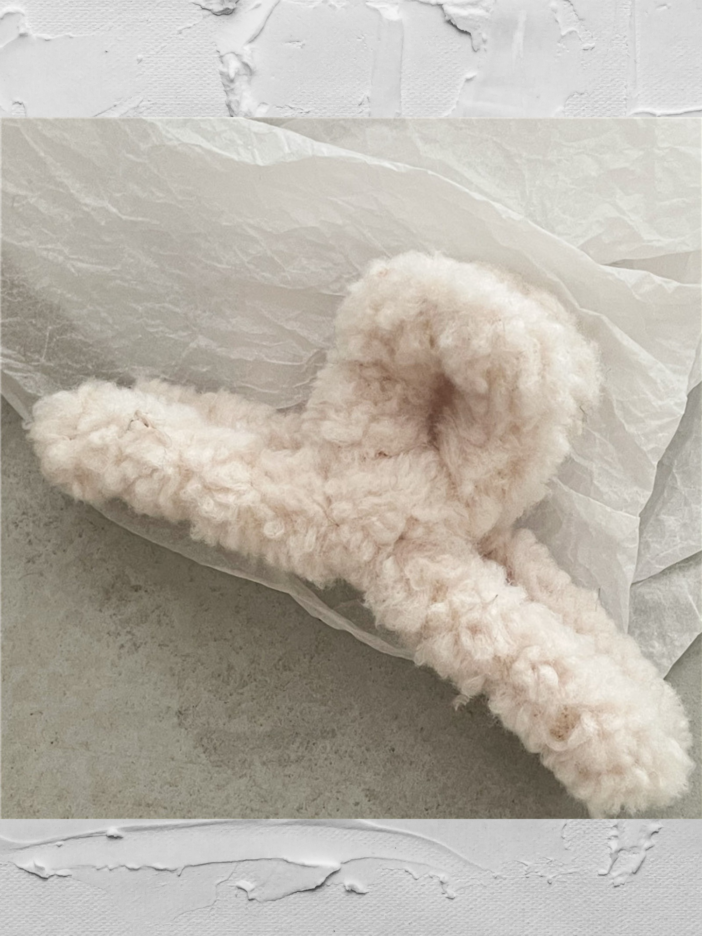 Madeline Fuzzy Hair Claw Clip- White